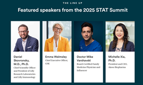 夏瑜博士入选国际著名媒体《STAT》“2025全球领军人物”榜，并在STAT全球峰会发表演讲